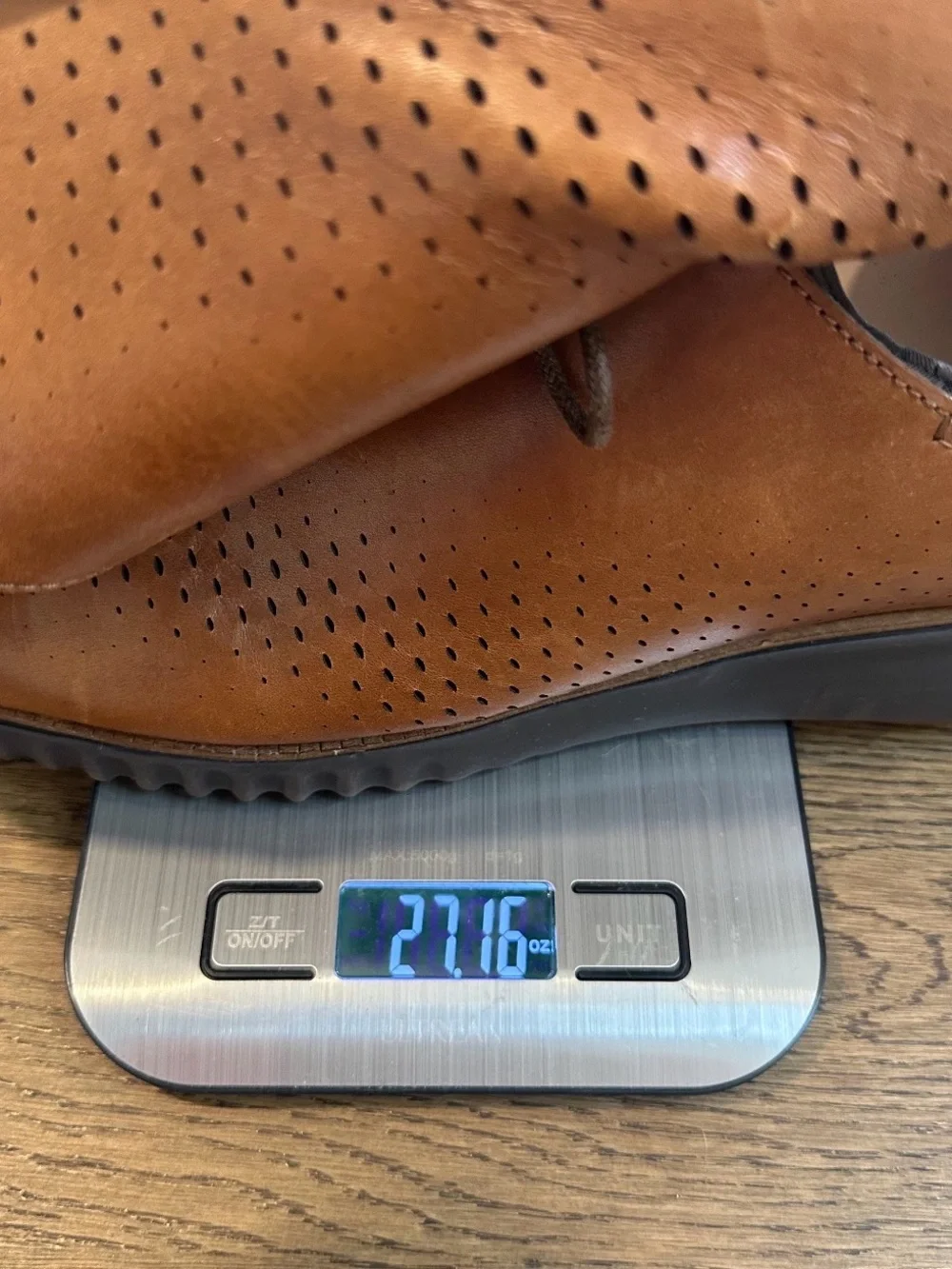 Cole Haan Grand.ØS Men’s 14M Brown Leather Perforated Oxford Dress Shoes